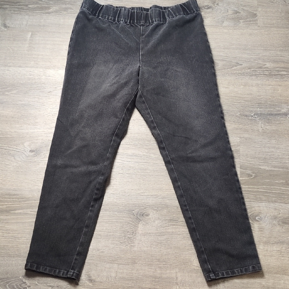 Soft Surroundings Black Pull On Jeans Size Large
